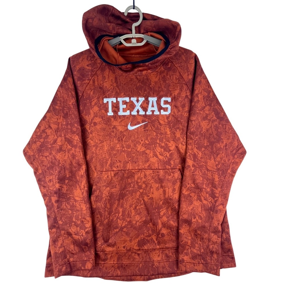 Nike Texas Longhorns Hoodie Mens XL Burnt Orange Dri-FIT CD1826-802